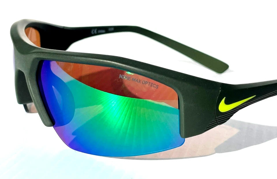 NIKE SKYLON ACE Atomic Green Brown MAX Optics Green Mirror Lens Sunglass DV2151 355