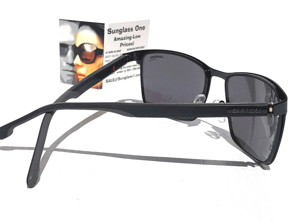 CARRERA Shiny Black Metal Frame Grey Lens Sunglass 8048/S 807IR
