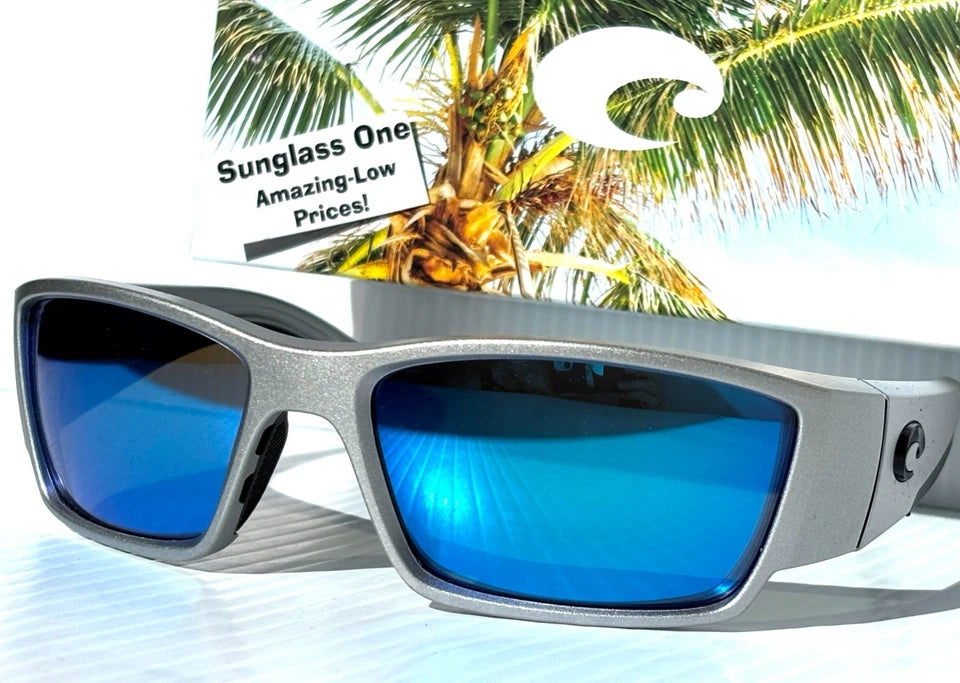 Costa Del Mar CORBINA PRO Silver Metallic POLARIZED Blue 580G GLASS Sunglass 9109-06