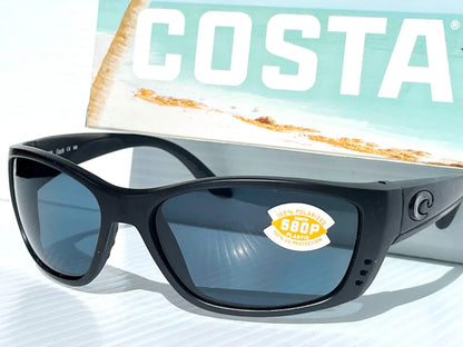 Costa Del Mar Fisch BLACKOUT POLARIZED Gray Lens 580P Sunglass FS 01 OGP