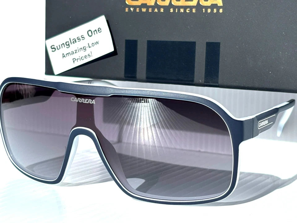 CARRERA White & Blue Frame Gradient Grey Lens Sunglass 1046/S 0JU9O