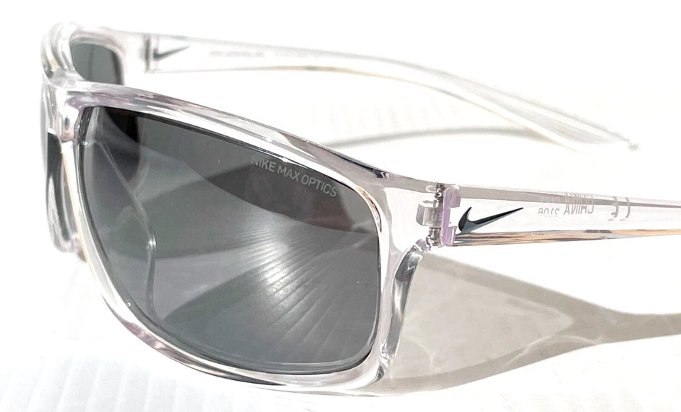 NIKE ADRENALINE Clear Grey MAX Optics Silver Mirror Lens Sunglass EV1112 900