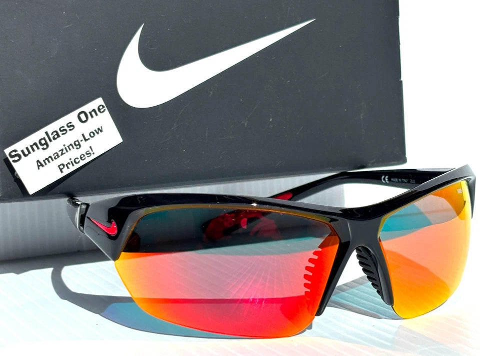 NIKE SKYLON ACE Black MAX Optics Red Mirror Lens Sunglass DV2163 010