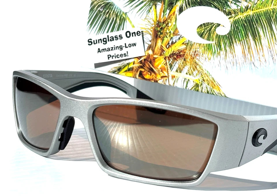 Costa Del Mar CORBINA PRO Silver Metallic POLARIZED Copper 580G GLASS Lens Sunglass 9109-08