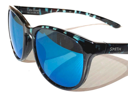 Smith Optics LAKE SHASTA Sky Tortoise ChromaPop POLARIZED Blue Mirror Lens Sunglass