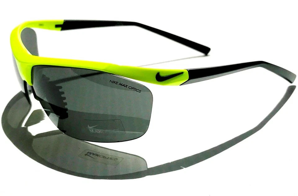 NIKE Impel Shiny Bright Yellow Semi-Rimless Grey Max lens Sunglass EV0474 705