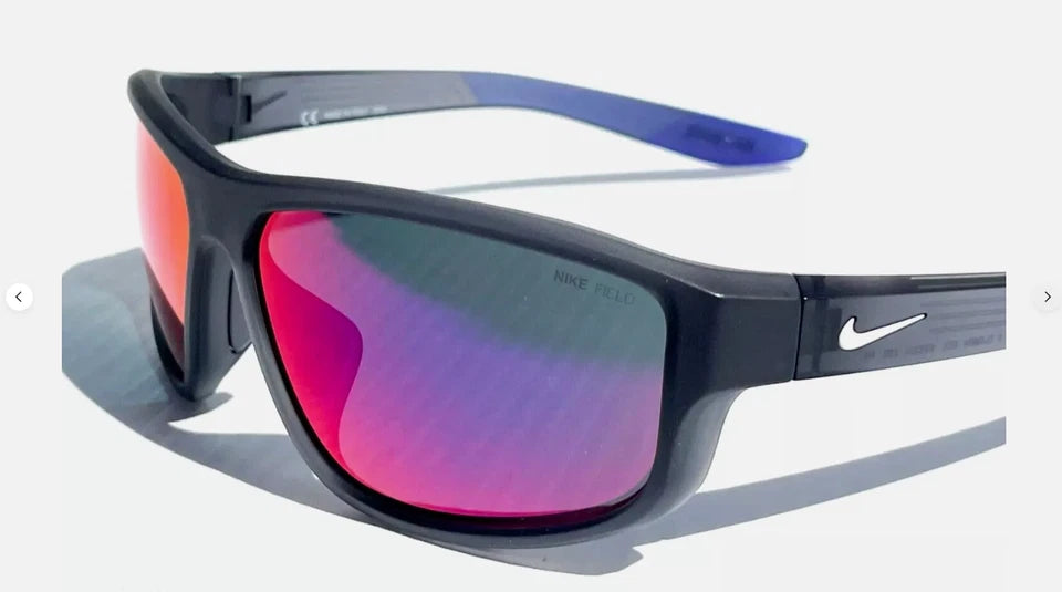 NIKE BRAZEN FUEL Matte Grey Frame Field Tint Red Lens Sunglass DJ0804 021