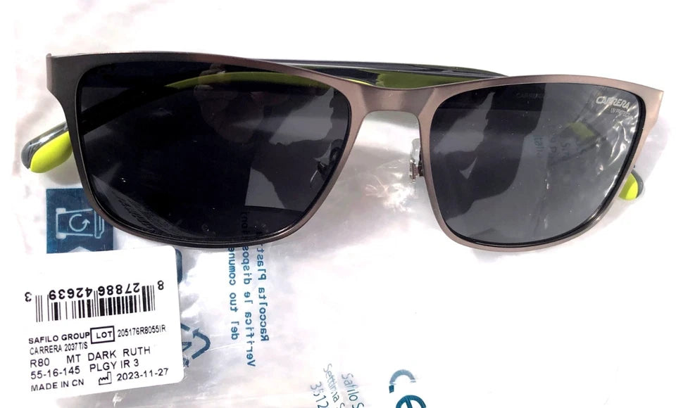 CARRERA Matte Dark Ruth Metal Frame Dark Grey Lens Sunglass 2037T/S R80IR