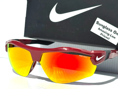 Nike SHOW X3 Team Burgundy Frame Red Mirror Road Tint Lens Sunglass DN9252 677