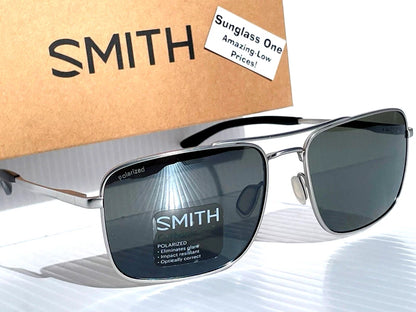 Smith Optics OUTCOME Matte Silver Carbonic POLARIZED Platinum Mirror Lens Sunglass