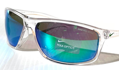 NIKE ADRENALINE Clear Grey MAX Optics Green Mirror Lens Sunglass EV1113 901