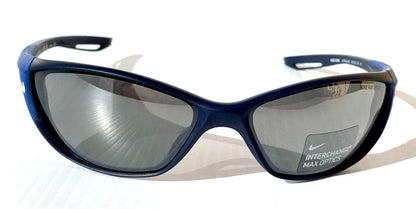 NIKE ZONE Matte Navy INTERCHANGEABLE Max Optic Silver Lens Sunglass DZ7356 410
