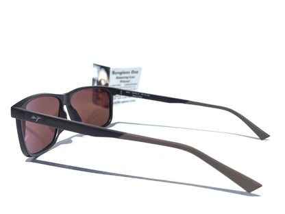 Maui Jim PULAMA Matte Brown POLARIZED ST Bronze GLASS Lens Sunglass H618-01