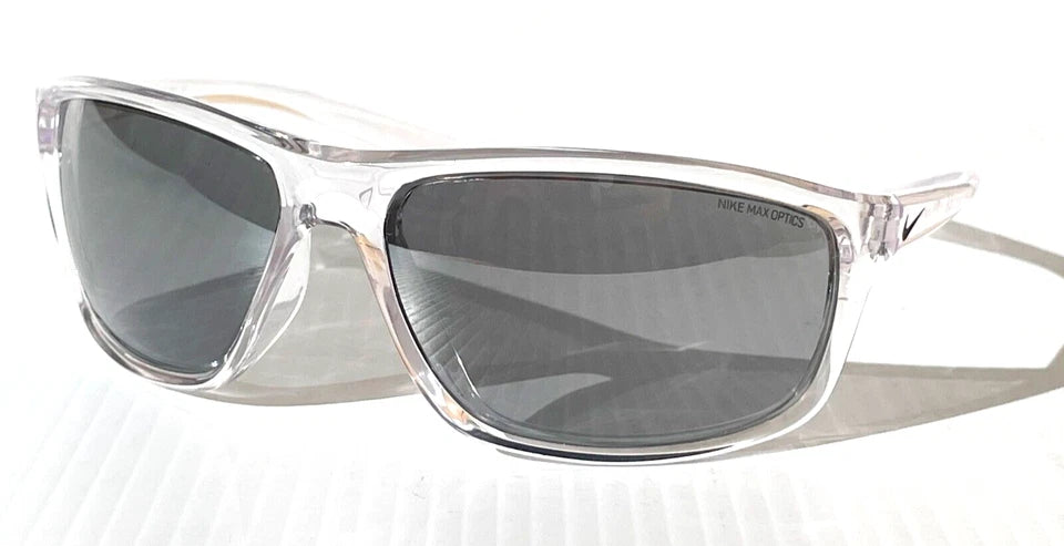 NIKE ADRENALINE Clear Grey MAX Optics Silver Mirror Lens Sunglass EV1112 900
