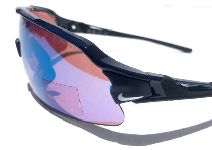 NIKE FLYFREE SHIELD TEAM Midnight Navy Frame Blue Mirror Road Lens Sunglass IF1007X 410