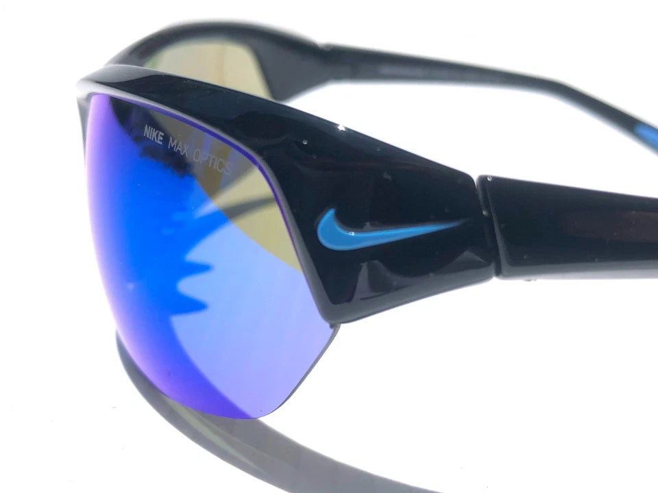 NIKE SKYLON ACE Black MAX Optics Blue Mirror Lens Sunglass DV2163 011