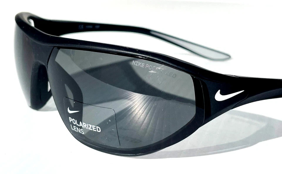 Nike AERO SWIFT Black & White POLARIZED Grey Lens Sunglass DQ0989 011