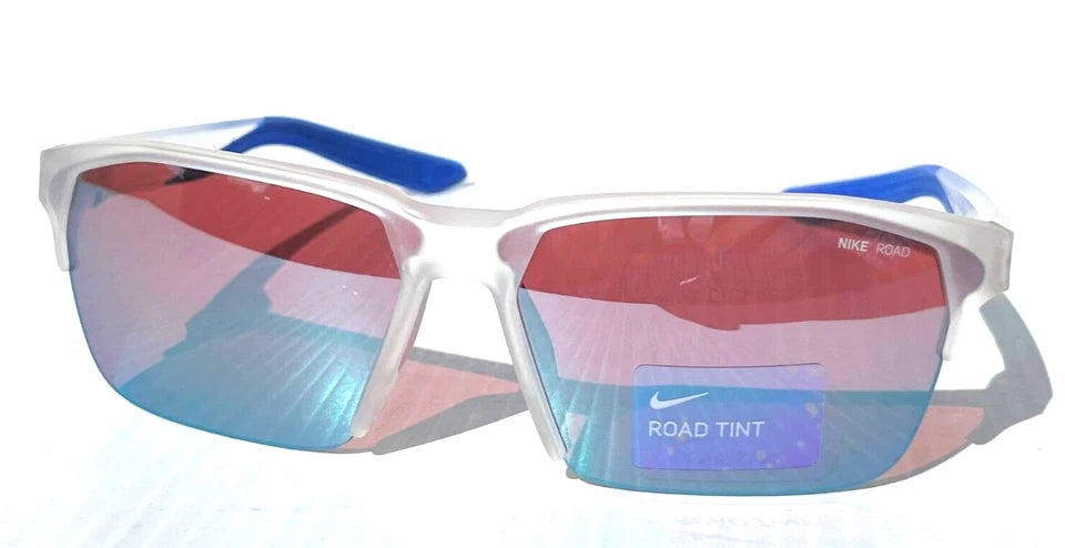NIKE MAVERICK FREE 20 Matte Clear Frame Road Tint Mirror Lens Sunglass CW7467 975