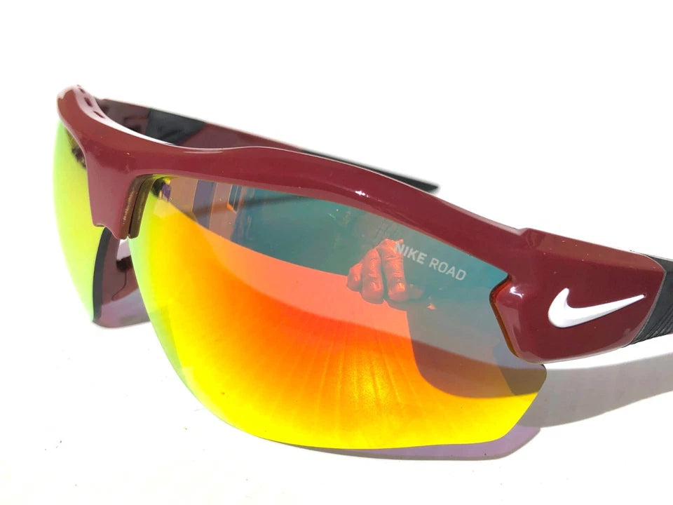 Nike SHOW X3 Team Burgundy Frame Red Mirror Road Tint Lens Sunglass DN9252 677