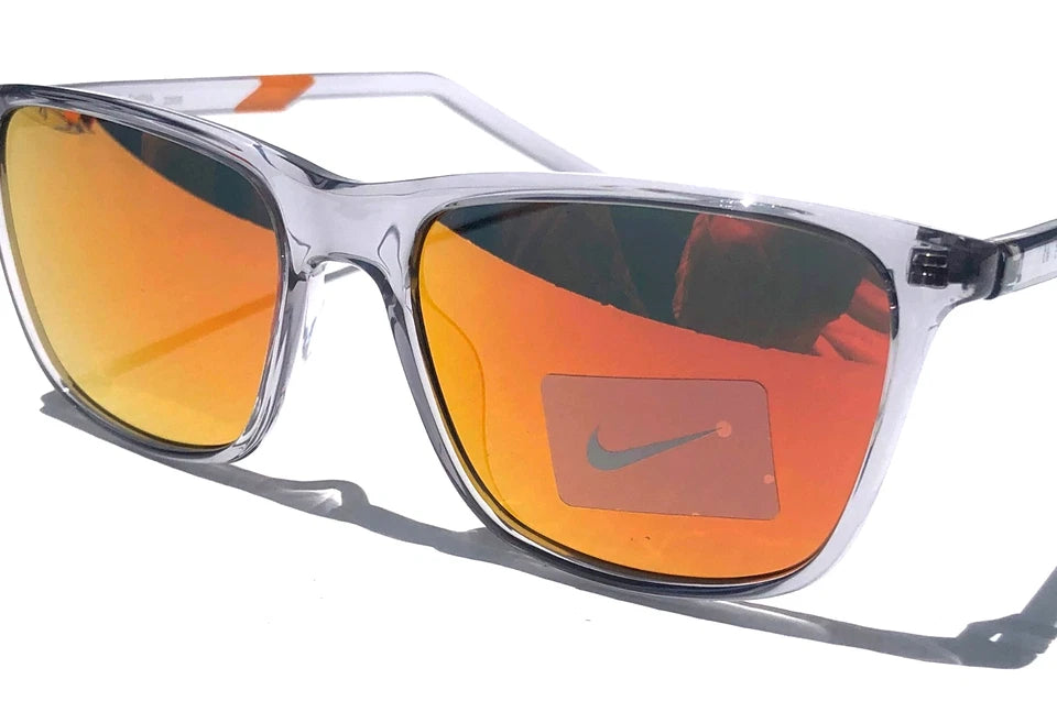 NIKE STATE Wolf Grey Clear UV PROTECTIVE Orange Mirror Lens Sunglass DV2291 012
