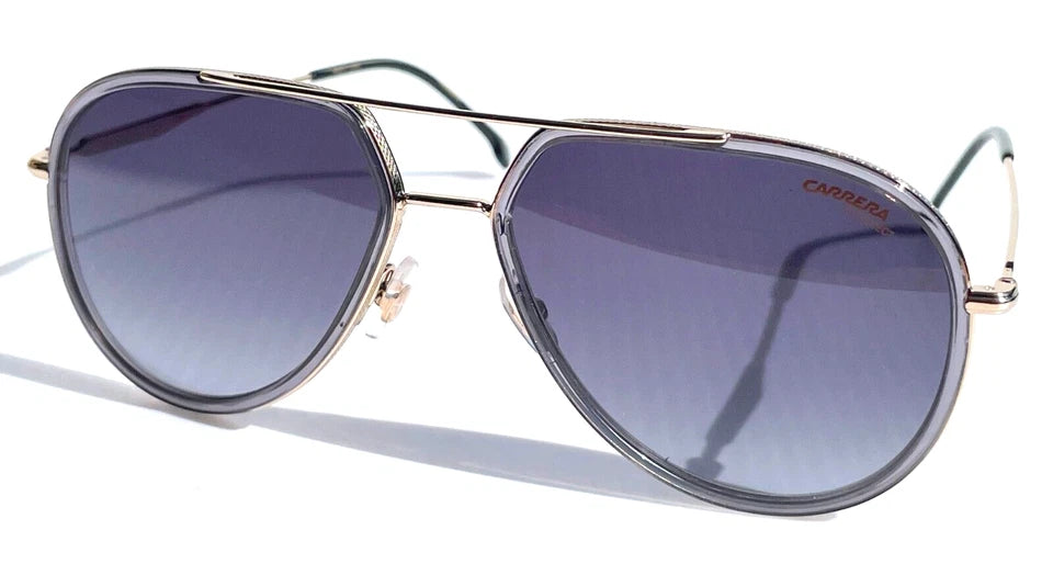 CARRERA Shiny Gold & Grey Pilot Frame Black Lens Sunglass 295/S KB790