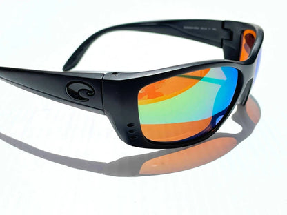 COSTA Del Mar FISCH Blackout POLARIZED Green Mirror 580P Lens Sunglass FS 01