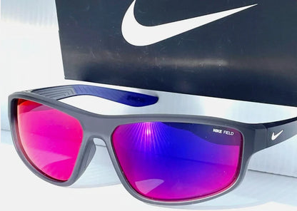NIKE BRAZEN FUEL Matte Grey Frame Field Tint Red Lens Sunglass DJ0804 021