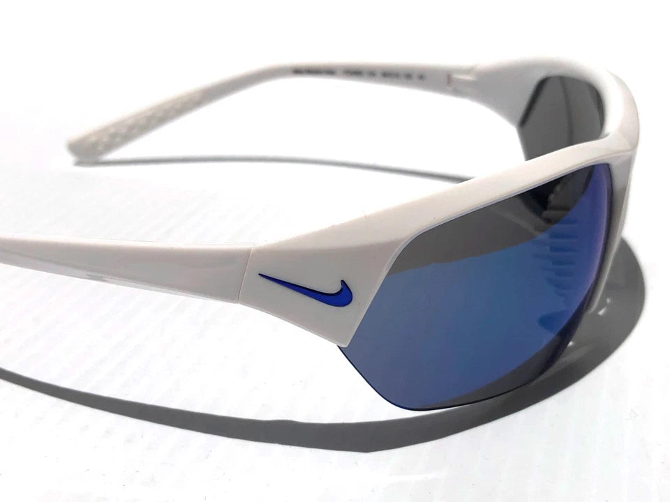 Nike SKYLON ACE Shiny White Frame UV PROTECTIVE Blue Mirror Lens Sunglass FQ4683 104
