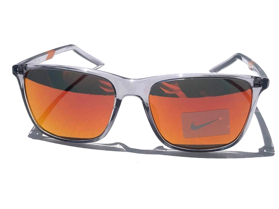 NIKE STATE Wolf Grey Clear UV PROTECTIVE Orange Mirror Lens Sunglass DV2291 012