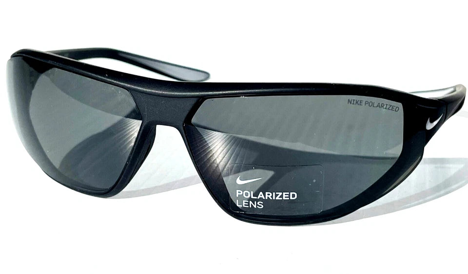 Nike AERO SWIFT Black & White POLARIZED Grey Lens Sunglass DQ0989 011