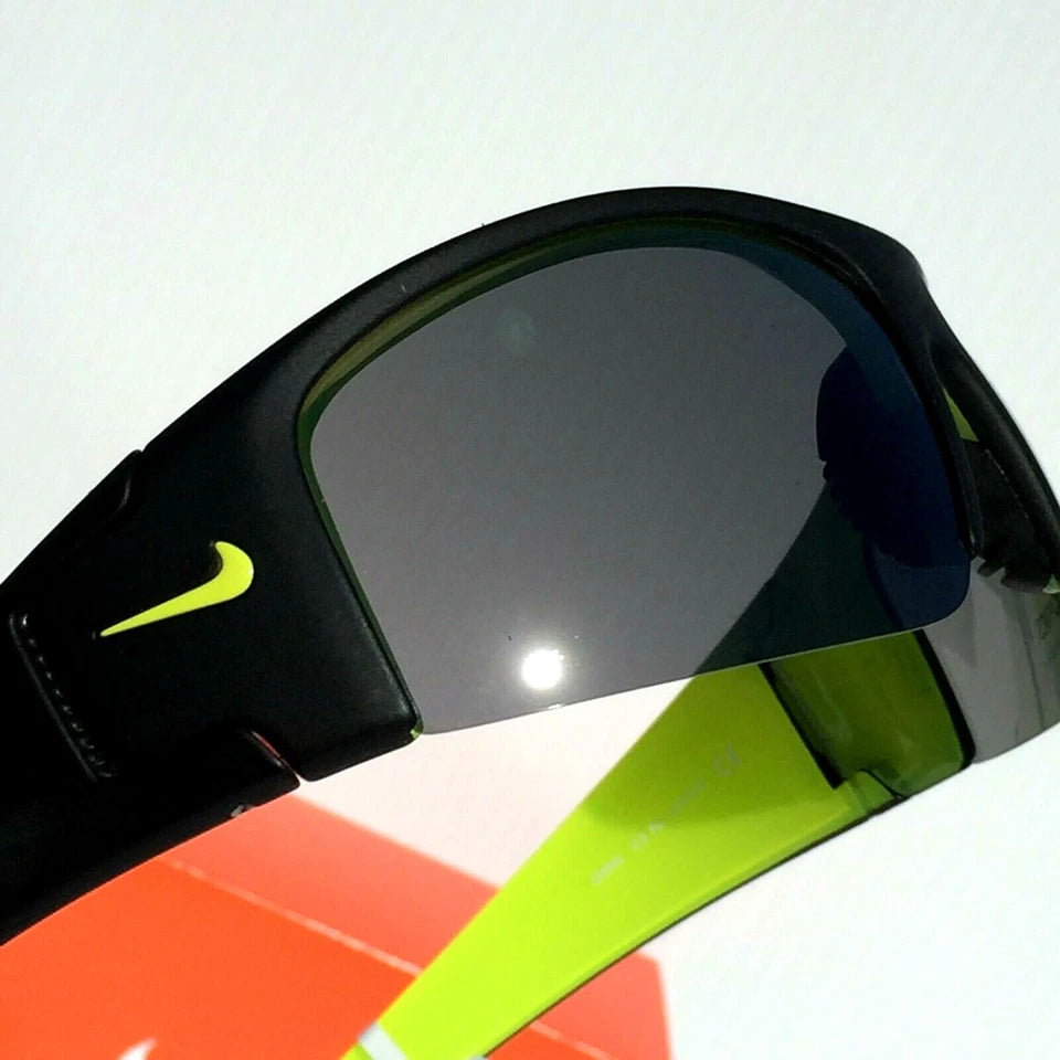 Nike DIVERGE Black Matte Wrap Yellow Gray Frame Silver Flash Lens Sunglass EV0325 007