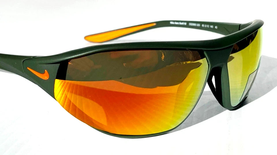 Nike AERO SWIFT Cargo Khaki Frame MAX Optics Orange Mirror Lens Sunglass DQ0993 325