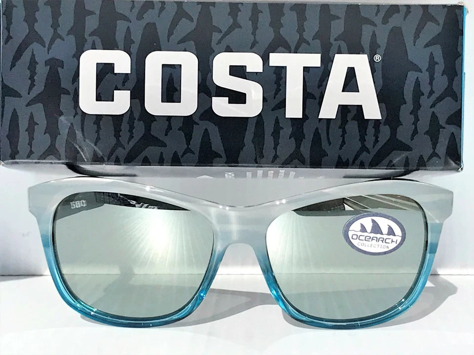 COSTA Del Mar VELA OCEARCH Coastal Fade POLARIZED Gray Silver 580G Lens Sunglass VLA 275