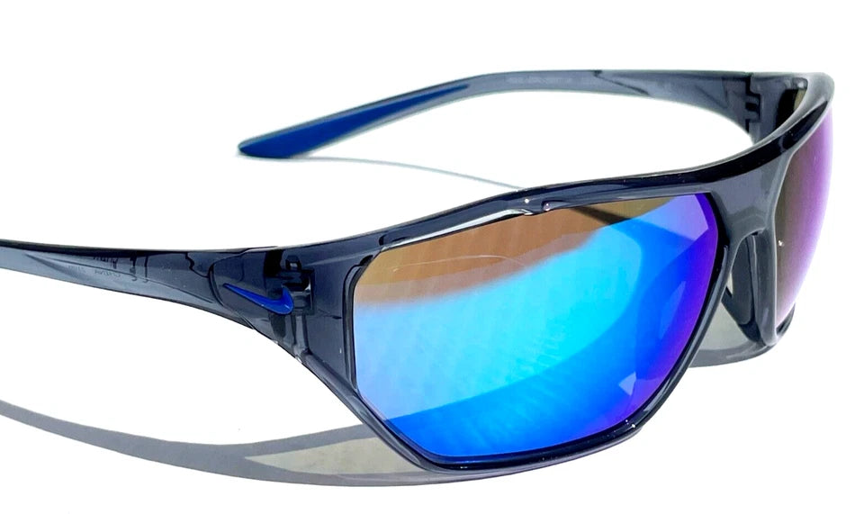 Nike AERO DRIFT Shiny Crystal Blue Frame Blue Mirror Sunglass DQ0997 021