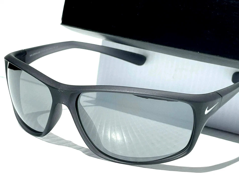 NIKE ADRENALINE Anthracite Matte Gray Satin Frame Silver Lens Sunglass EV1134 010