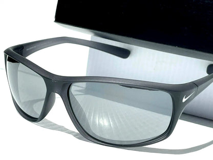 NIKE ADRENALINE Anthracite Matte Gray Satin Frame Silver Lens Sunglass EV1134 010