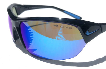 NIKE SKYLON ACE Black MAX Optics Blue Mirror Lens Sunglass DV2163 011