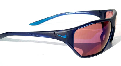 NIKE AERO DRIFT E Midnight Navy Frame Blue Mirror Road Lens Sunglass DQ0999 410