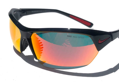 NIKE SKYLON ACE Black MAX Optics Red Mirror Lens Sunglass DV2163 010
