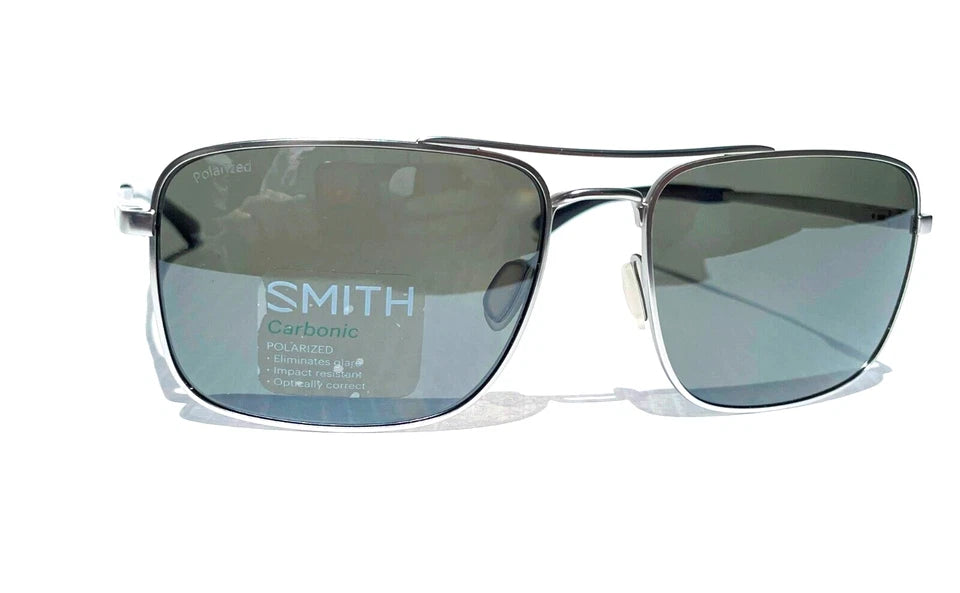 Smith Optics OUTCOME Matte Silver Carbonic POLARIZED Platinum Mirror Lens Sunglass