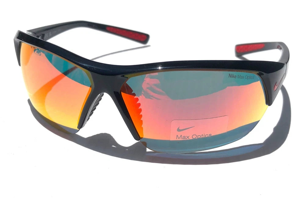 NIKE SKYLON ACE Charcoal Black MAX Optics Red Mirror Lens Sunglass FQ4684 010