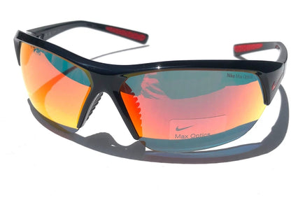 NIKE SKYLON ACE Charcoal Black MAX Optics Red Mirror Lens Sunglass FQ4684 010