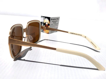 Smith Optics AVELINE White Gold ChromaPop POLARIZED Brown Lens Sunglass