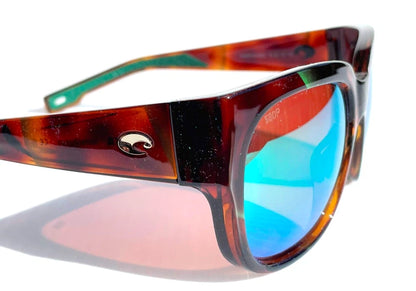 COSTA DEL MAR WATERWOMAN Palm Tortoise POLARIZED Green Mirror 580P Lens Sunglass WTW 250