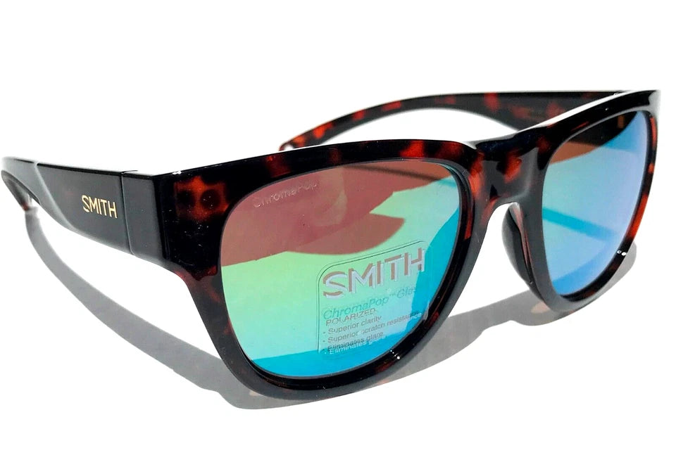 Smith Optics ROCKAWAY Tortoise ChromaPop POLARIZED Green Mirror GLASS Lens Sunglass