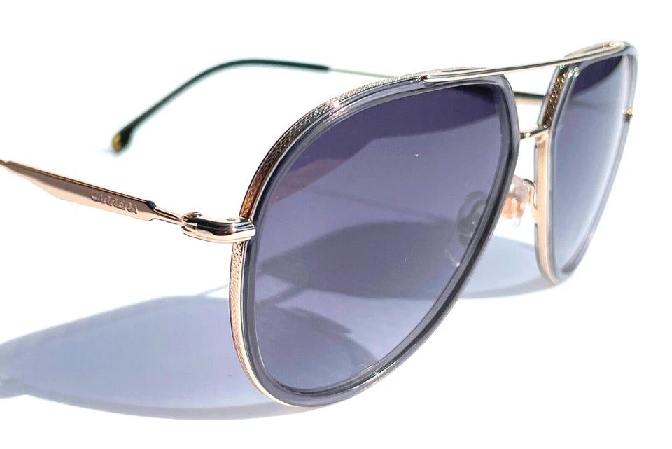 CARRERA Shiny Gold & Grey Pilot Frame Black Lens Sunglass 295/S KB790