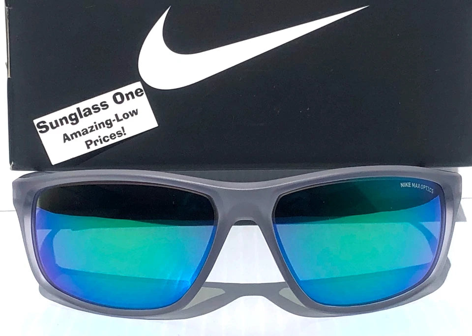 NIKE ADRENALINE Matte Wolf Grey Frame Green Lens Sunglass EV1113 013