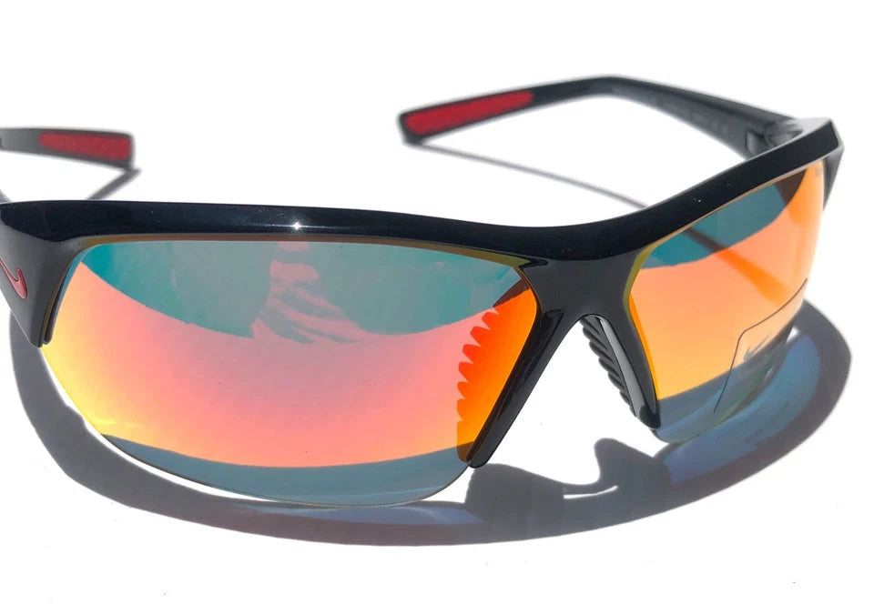 NIKE SKYLON ACE Charcoal Black MAX Optics Red Mirror Lens Sunglass FQ4684 010