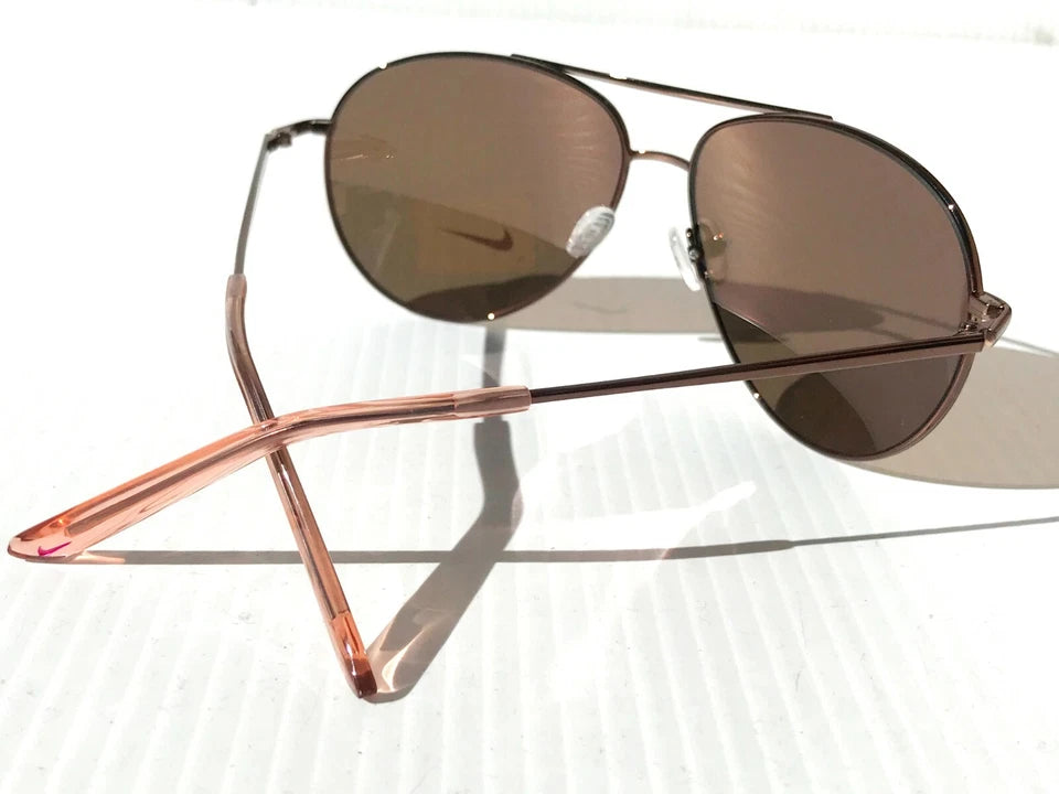 NIKE Chance ROSE GOLD 61mm Aviator Rose Gold Mirror Lens Women's Sunglass EV1218 266