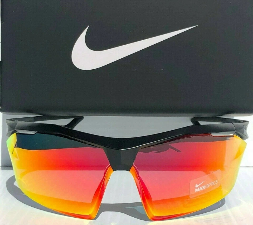 Nike VAPOR WING R Matte Black w Ruby Speed Lens Sunglass EV0914 001